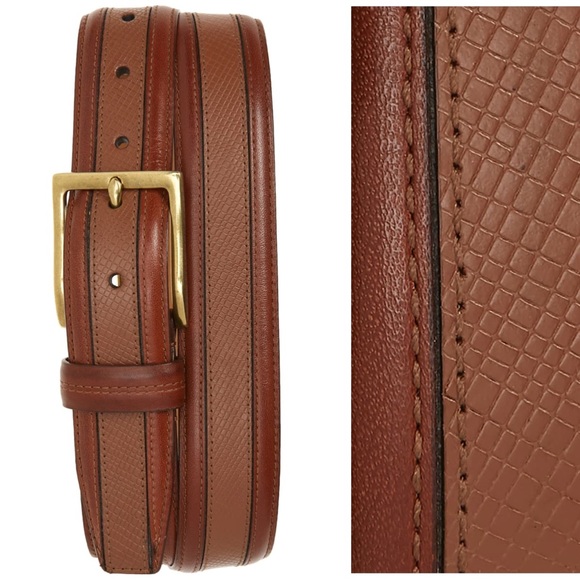 Cole Haan Other - Cole Haan Brown Textured Inlay Leather Belt 38